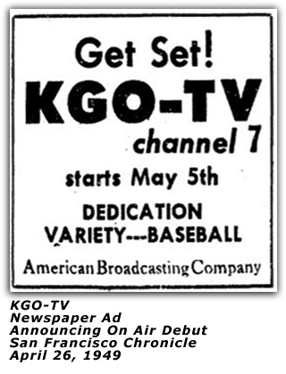 KGO TV Ad April 1949