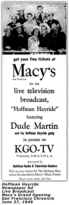First Anniversary Show Ad at Jackson's September 1949