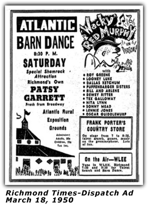 Atlantic Barn Dance Ad - Red Murphy - Mar 18 1950