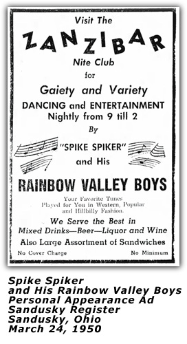 Spike Spiker and his Rainbow Valley Boys - 1950
