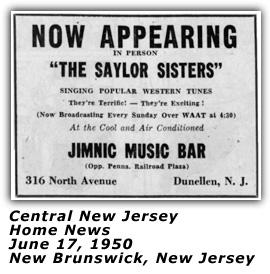 Saylor Sisters - New Jersey 1950
