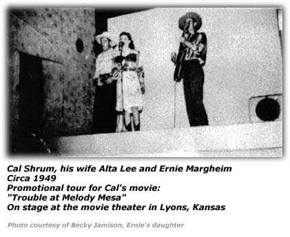 Cal Shrum, Alta Lee and Ernie Margheim - Circa 1949 - Movie Theater in Lyons, KS