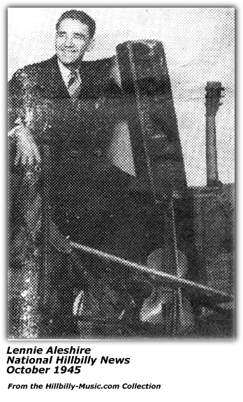 Portrait - Lennie Aleshire with instruments - National Hillbilly News - October 1945