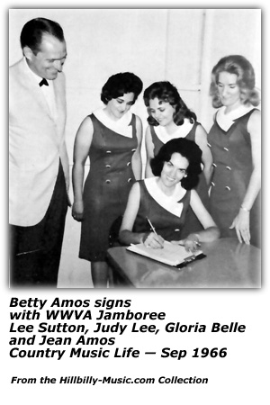 Betty Amos Signs With WWVA Jamboree - 1966 - Judy Lee - Lee Sutton - Gloria Belle - Jean Amos