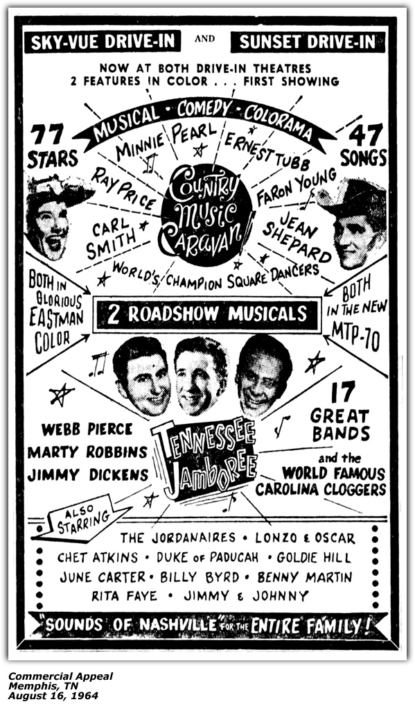 Promo Movies Ad - Country Music Caravan - Tennessee Jamboree - Goldie Hill - Others - August 1964