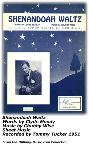 Sheet Music Cover - Shenandoah Waltz - Tommy Tucker - 1951