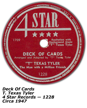 4 Star Records - Deck of Cards - T. Texas Tyler - 1947