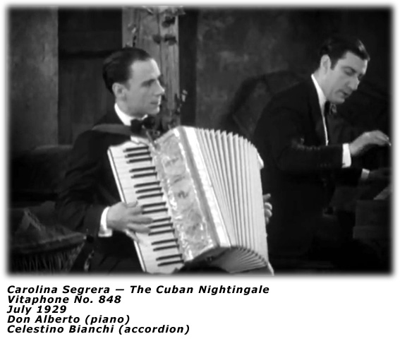 Screenshot Vitaphone 848 1929 - Carolina Segrera Cuban Nightingale Don Alberto Celestino Bianchi