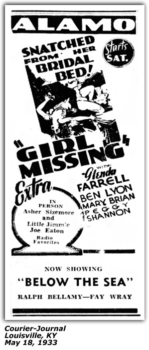 Promo Ad - Alamo Theatre - Louisville, KY - Asher Sizemore - Little Jimmie - Joe Eaton - May 1933