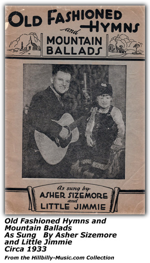 Old Fashioned Hymns and Mountain Ballads - Folio - Asher Sizemore - Little Jimmie - Circa 1933