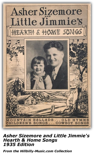 Folio - Asher Sizemore and Little Jimmie's 1935 Edition Hearth and Home Songs - Cover - Circa 1935