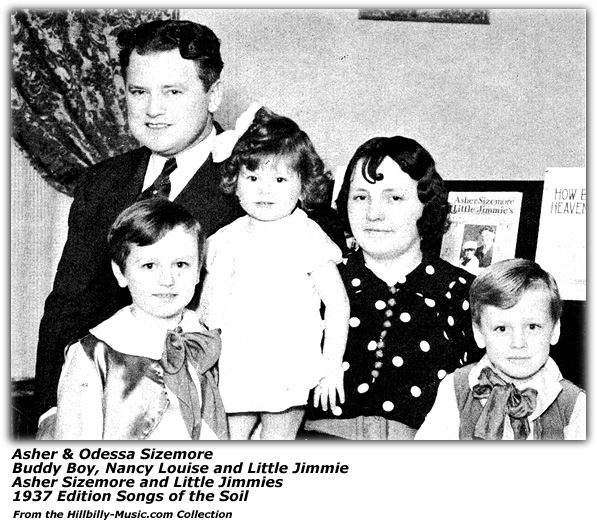 Sizemore Family Portrait - Circa 1937 - Asher Sizemore - Buddy Boy - Nancy Louise - Odessa Sizemore - Little Jimmie