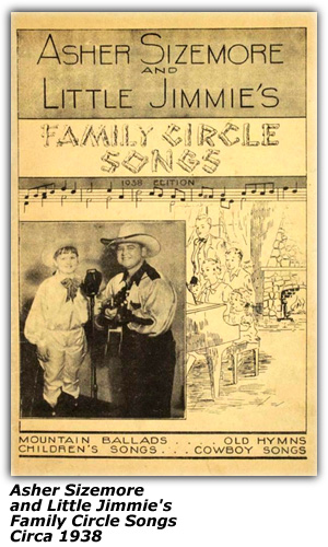 Asher Sizemore and Little Jimmie's Family Circle Songs - Folio Cover - Circa 1938