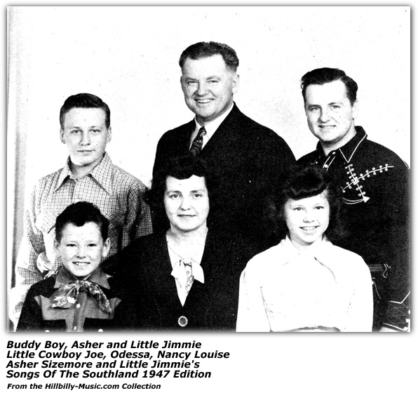 Family Portrait - Buddy Boy, Asher and Little Jimmie - Little Cowboy Joe, Odessa Sizemore and Nancy Louise - 1947