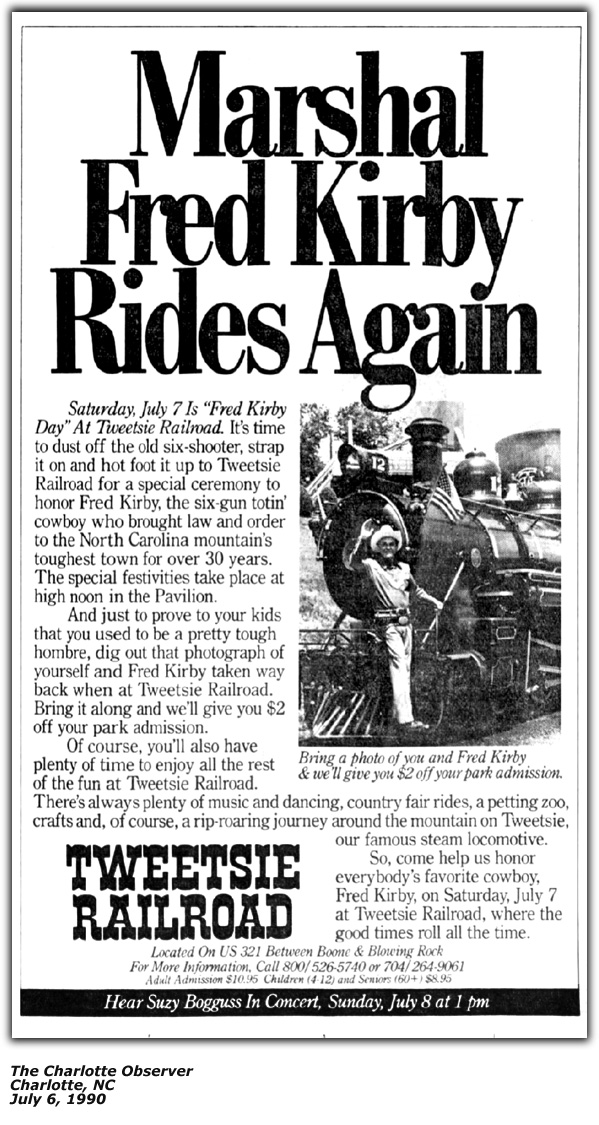 Fred Kirby - Tweetsie Railroad - 1990