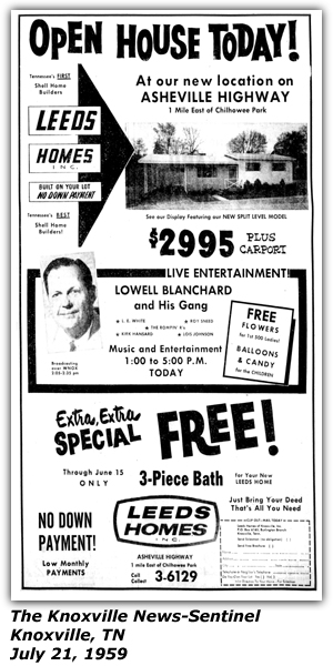 Promo Ad - Lowell Blanchard - Open House - July 1959