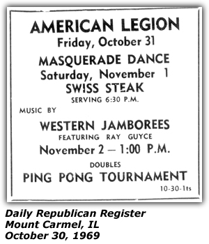 Promo Ad - American Legion - Western Jamboree - October 1969 - Ray Guyce
