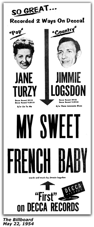 Promo Ad - Jimmie Logsdon - Fontaine Ferry Park - 1958