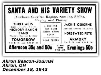 Jackie Osborne Ad National Champion Yodeler Dec 1943