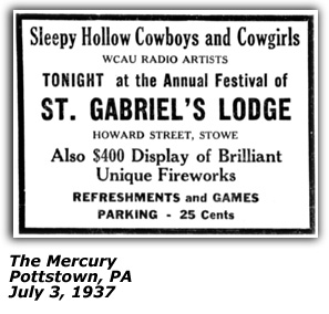 Sleepy Hollow Cowboys St. Gabriel's July 3 1937