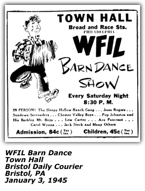 WFIL Barn Dance Town Hall January 3, 1945
