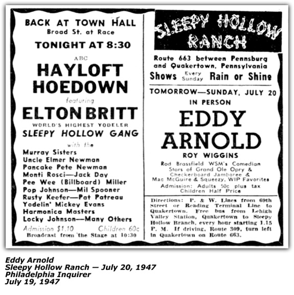 Eddy Arnold Sleepy Hollow Ranch - July 20 1947
