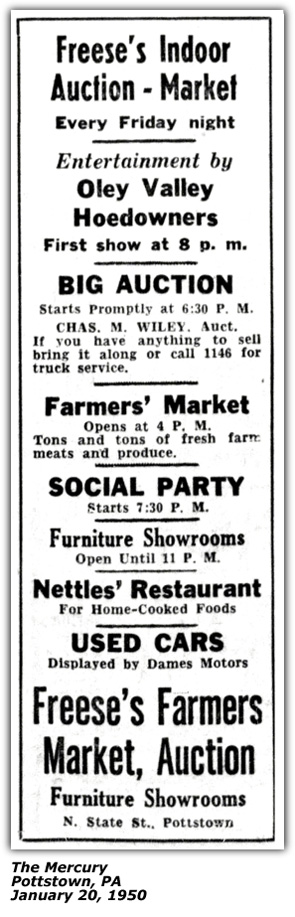 Freese Ad Oley Valley Hoedowners January 20 1950