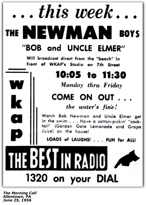 Bob and Uncle Elmer Newman - WKAP - June 1956