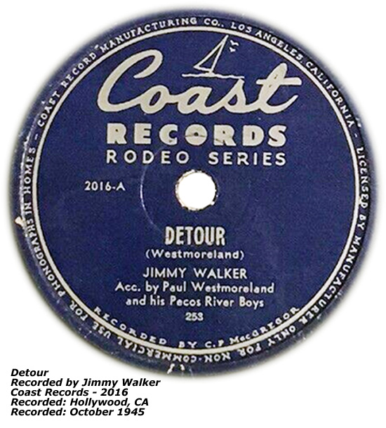 Coast Records 2016 Detour Jimmy Walker Oct 1945