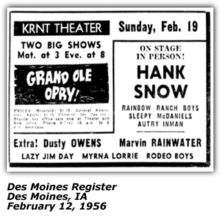 Promo Ad - Lazy Jim Day - KRNT Theater - Des Moines - February 1956