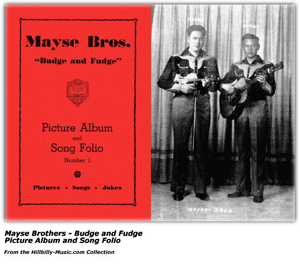 Mayse Brothers - Budge and Fudge - Picture Album and Song Folio