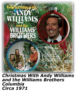 Christmas With Andy Williams and the Williams Brothers LP Cover - 1971