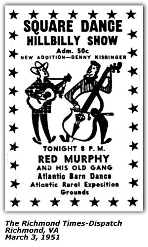 Promo Ad - Atlantic Barn Dance - Benny Kissinger - New Addition - March 1951