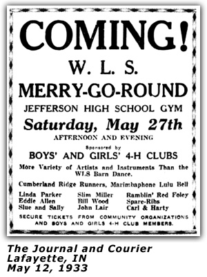 Promo Ad - Linda Parker - Lafayette, IN - May 12 1933