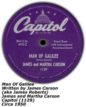 Capitol Records 1129 - James and Martha Carson - Man of Galilee