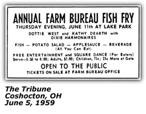 Promo Ad - Farm Bureau Fish Fry June 1959