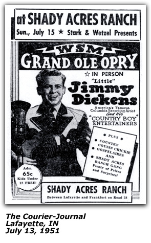 Shady Acres Ranch Promo - Little Jimmy Dickens - July 1951