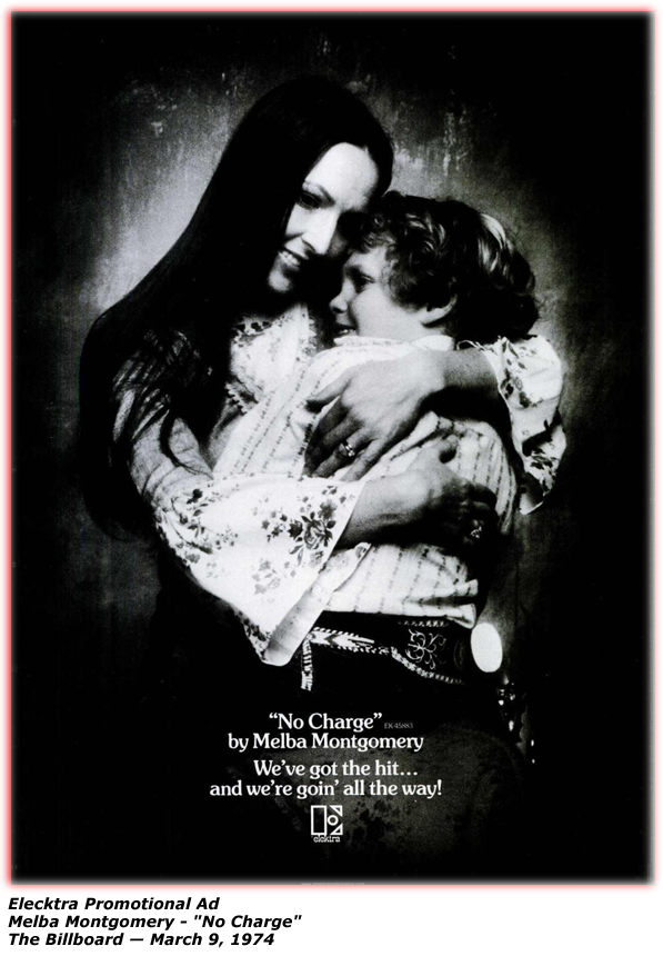 Promo Ad - Elektra Records - Melba Montgomery - No Charge - March 9, 1974