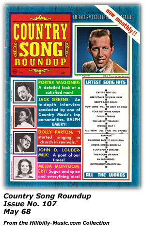 Country Song Roundup - May 1968 - Melba Montgomery - Porter Wagoner - Jack Greene - Dolly Parton - John D. Loudermilk