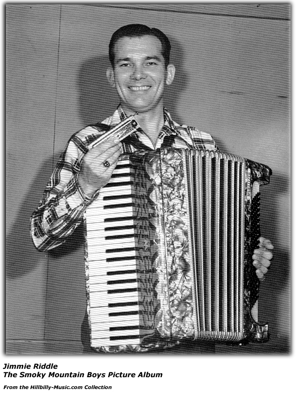 Portrait - Jimmie Riddle - Harmonica and Accordion - The Smokey Mountain Boys Picture Album