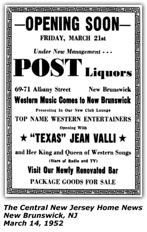 Promo Ad - Post Liquors - Opening Soon - New Brunswick, NJ - Texas Jean Valli