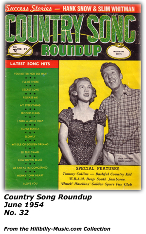 Country Song Roundup Magazine Cover - June 1954 - Ferlin Huskey - Jean Sheard - A Dear John Letter