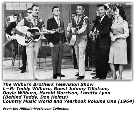 Wilburn Brothers TV Show - 1964 - Teddy Wilburn - Johnny Tillotson - Doyle Wilburn - Harold Morrison - Loretta Lynn - Don Helms