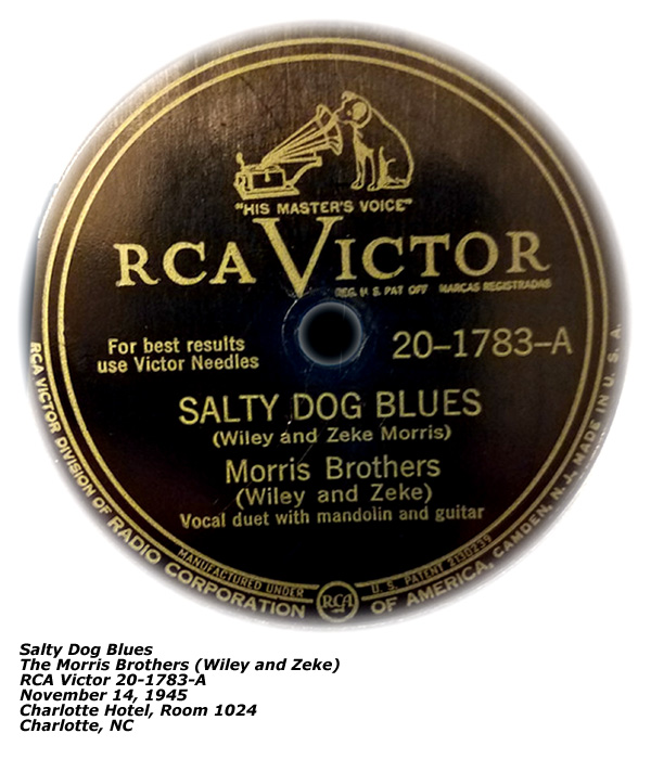 RCA Victor - 20-1783-A - Salty Dog Blues - Morris Brothers - Wiley and Zeke - 1945