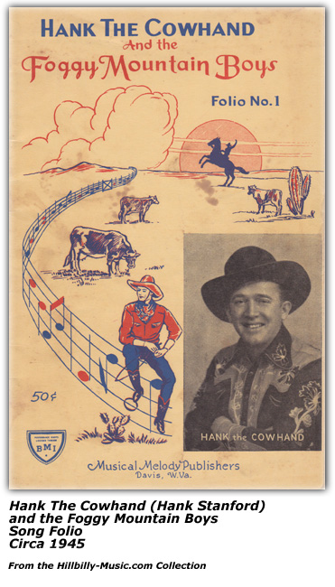 Folio Cover - Hank the Cowhand and the Foggy Mountain Boys - Book No. 1 - Circa 1945