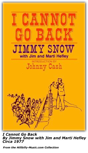 I Cannot Go Back - Jimmy Snow - 1977