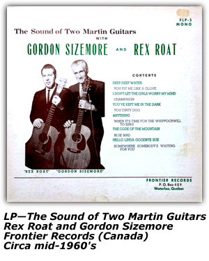 Frontier Records - Canada - Rex Roat and Gordon Sizemore - The Sound of Two Martin Guitars - Mid-1960's
