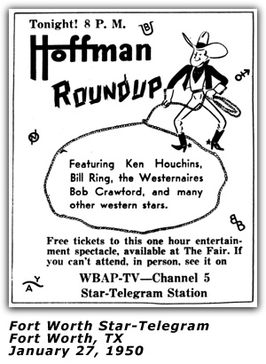 Promo Ad - Hoffman Roundup - WBAP-TV - Ken Houchins - January 1950