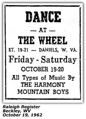 Promo Ad - Harmony Mountain Boys - 1962