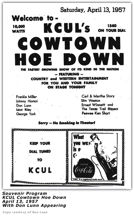 KCUL Cowtown Hoe Down Program with Don Lunn